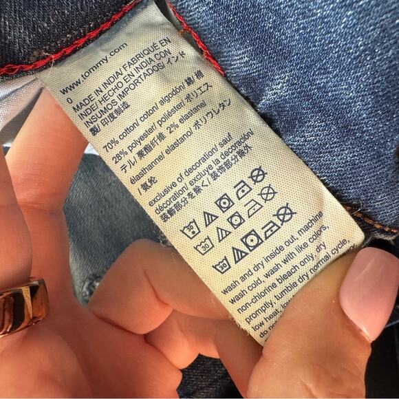 Tommy Hilfiger Denim high rise skinny jeans with lace up front - Picture 4 of 7